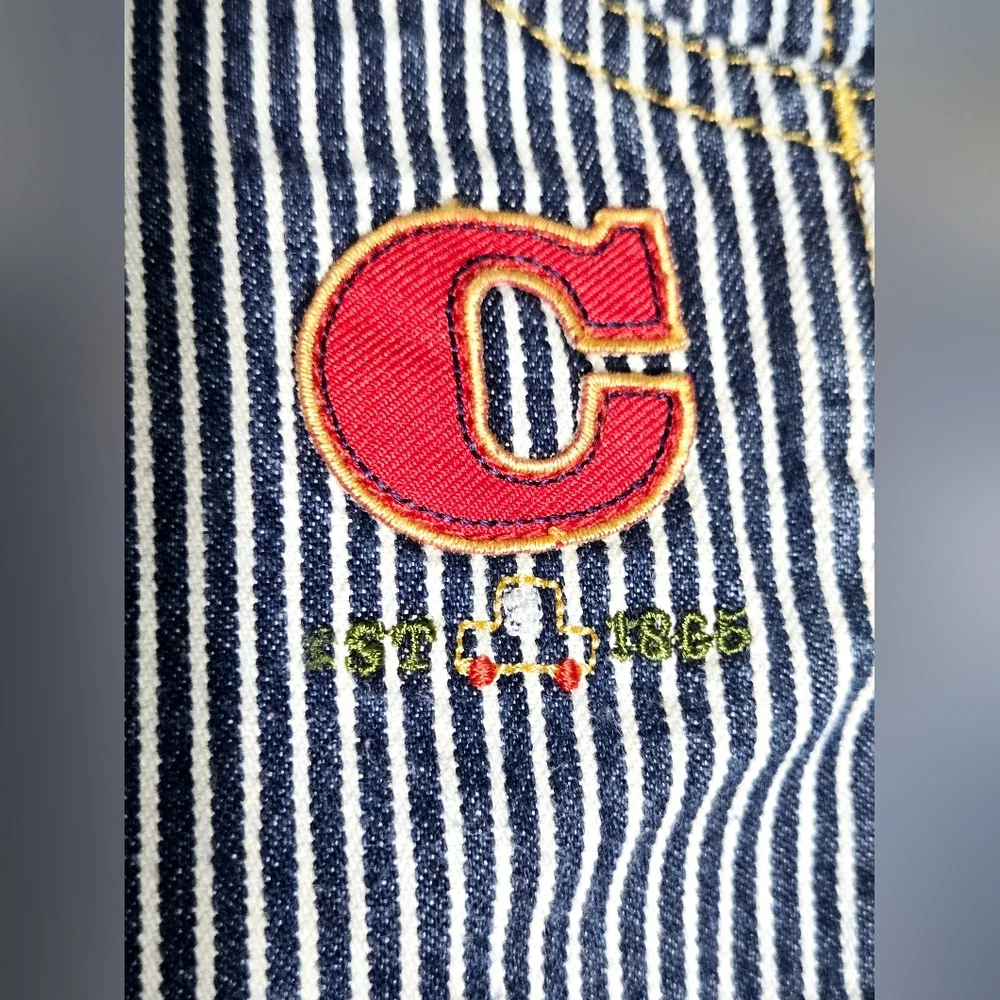 Carter’s Toddler Railroad Stripe Overalls Construction Truck Embroidered‎ 2T
